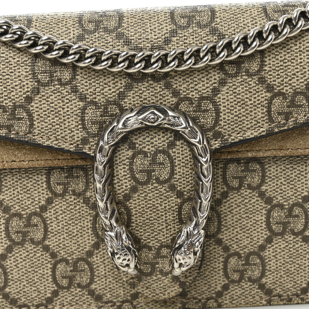 GG Supreme Monogram Super Mini Dionysus Shoulder Bag Taupe