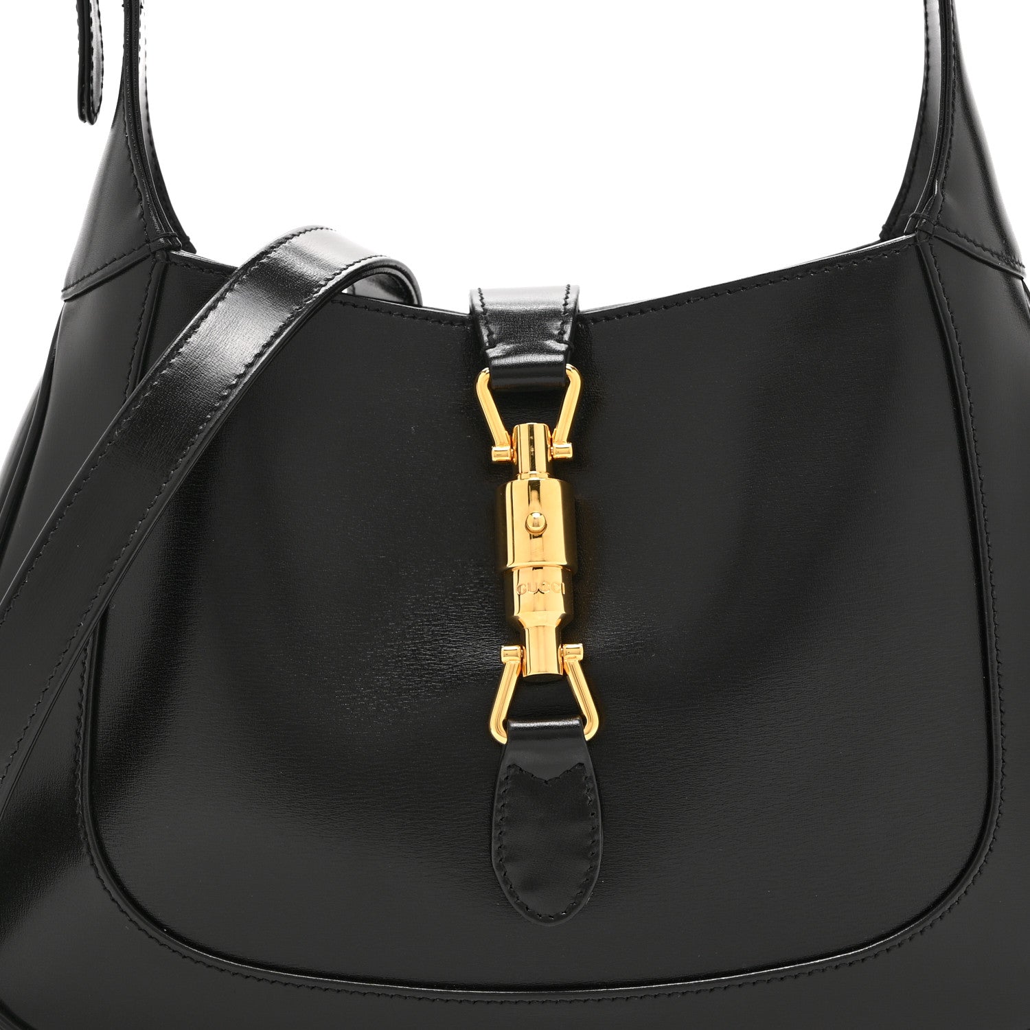 Boarded Dyana Lux Calfskin Small Jackie 1961 Hobo Black