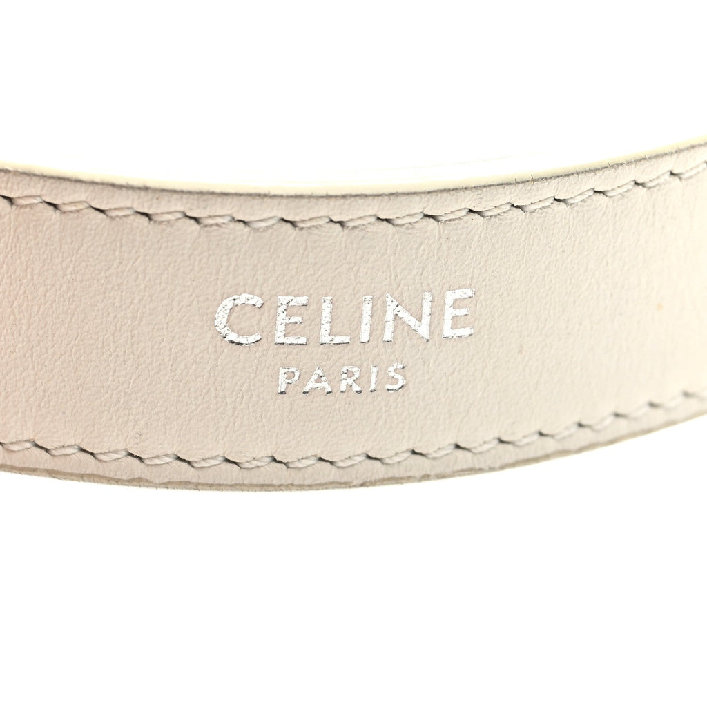 Smooth Calfskin Ava Logo Shoulder Bag White
