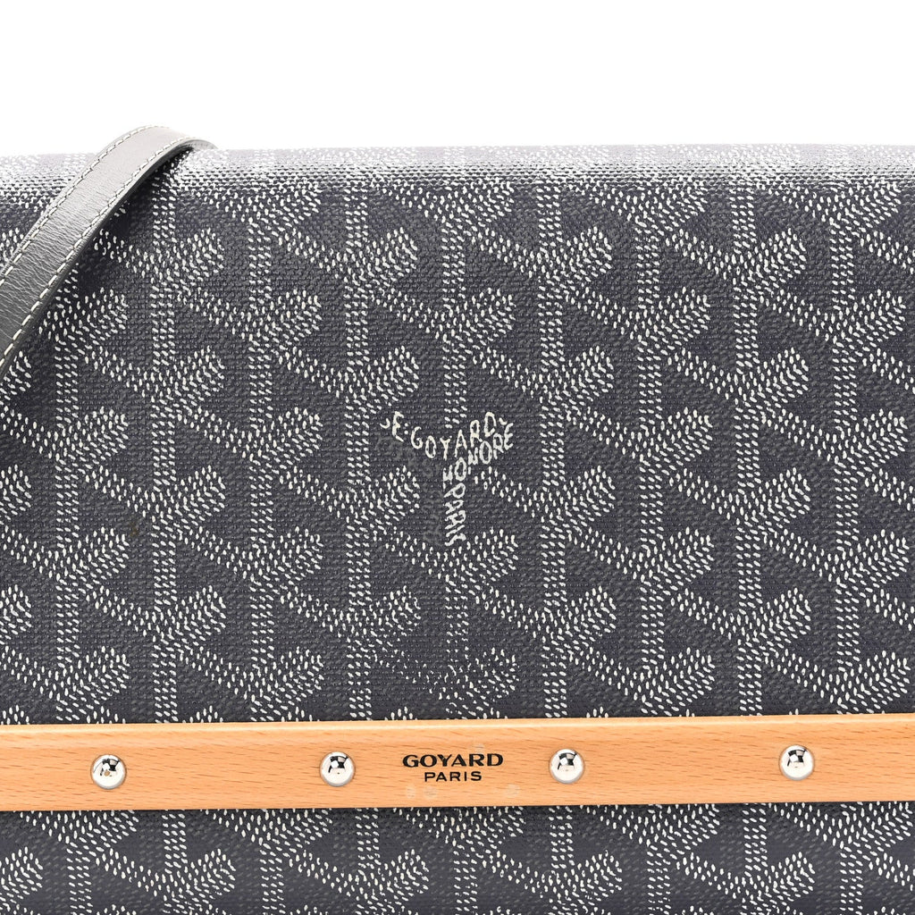Goyardine Monte Carlo Bois Clutch With Strap Gray