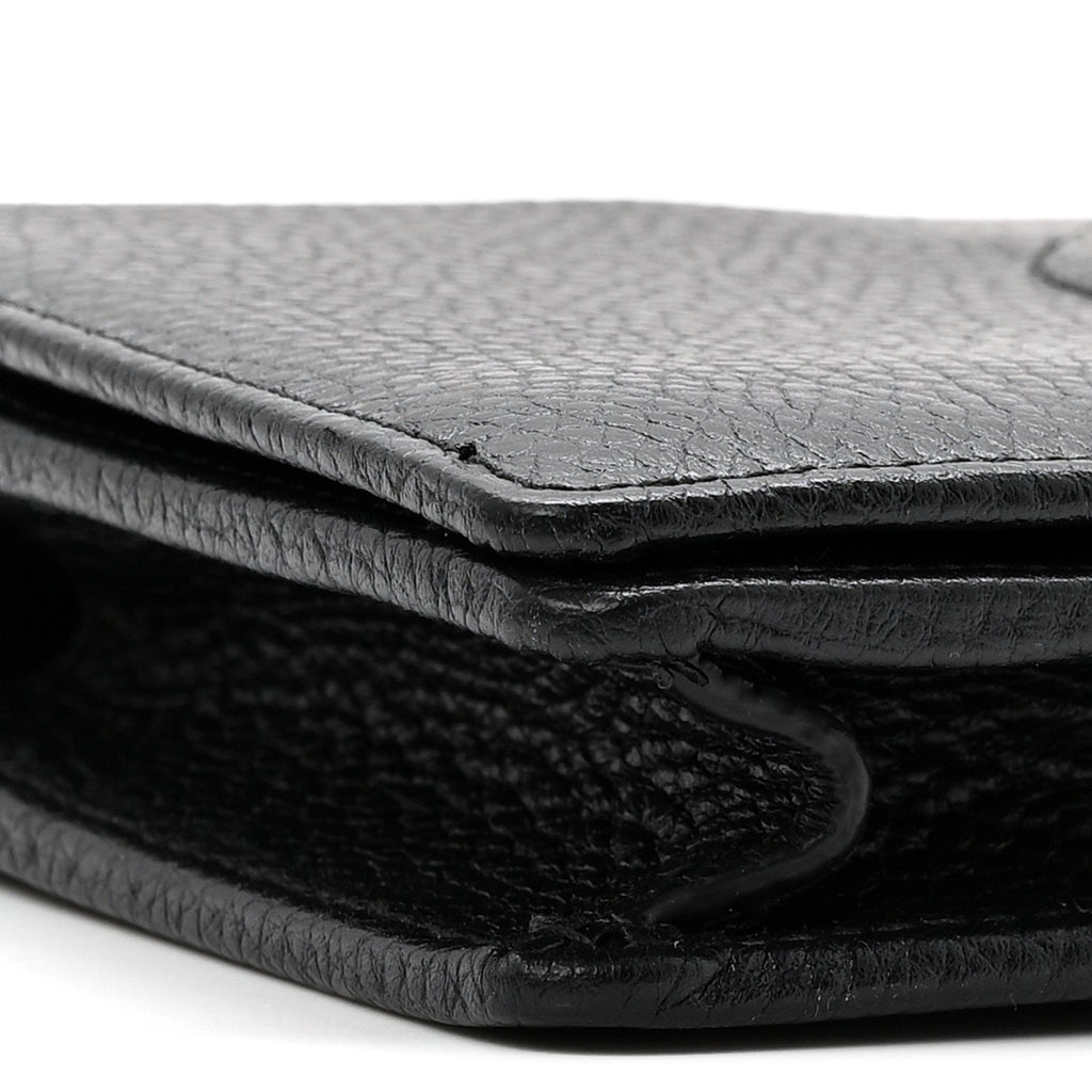 Pebbled Calfskin Soho Wallet On Chain Black