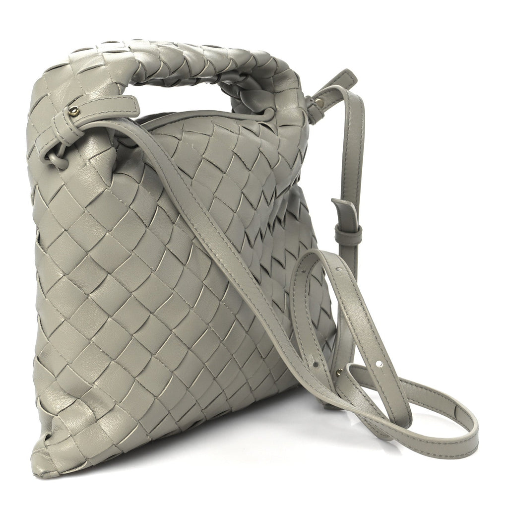 Calfskin Intrecciato Mini Hop Travertine