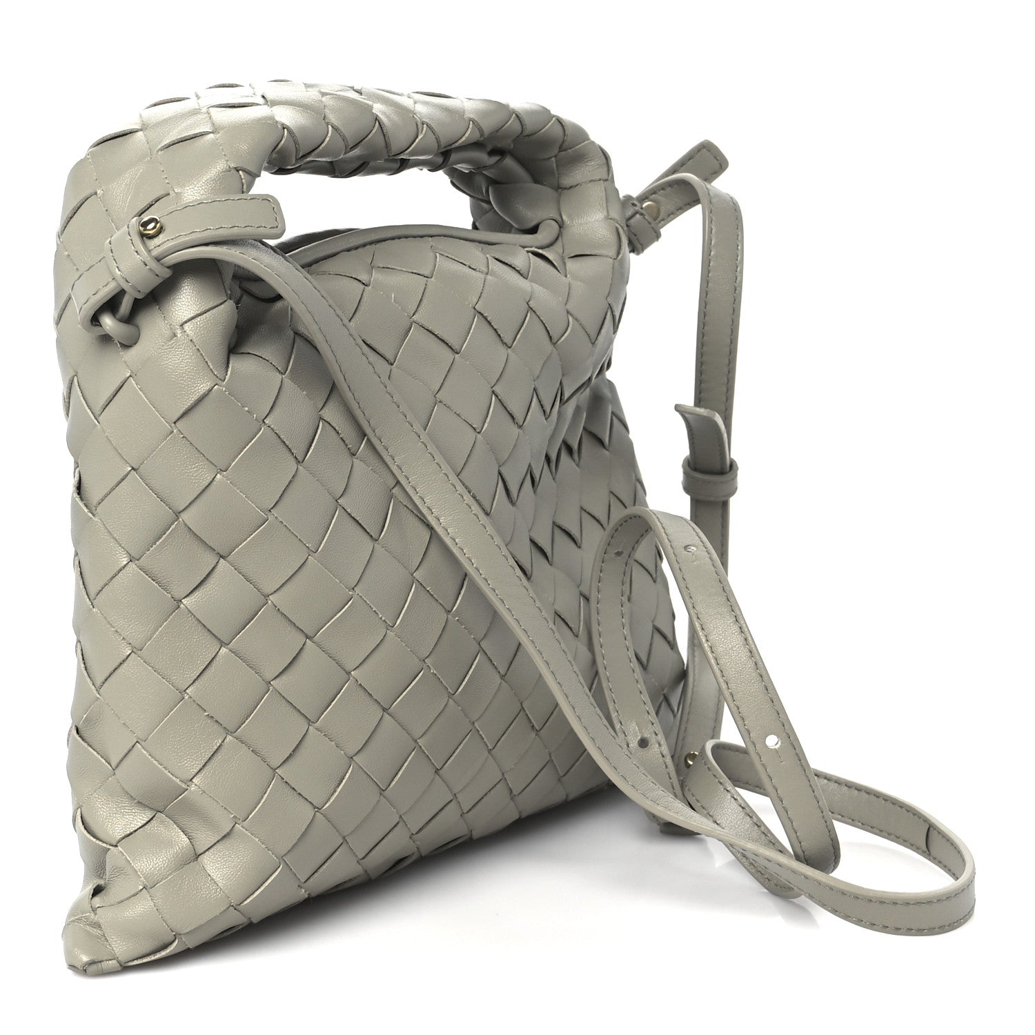 Calfskin Intrecciato Mini Hop Travertine