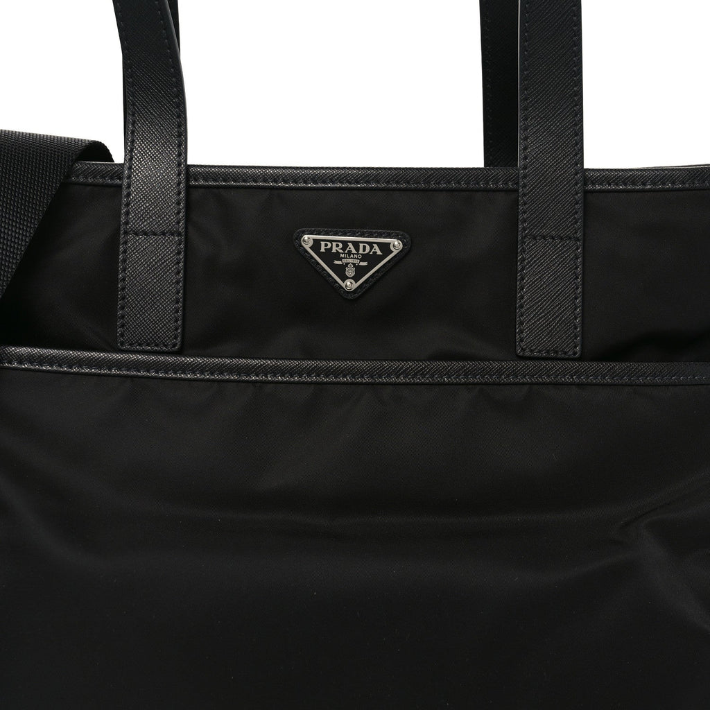 Tessuto Nylon Saffiano Tote Black