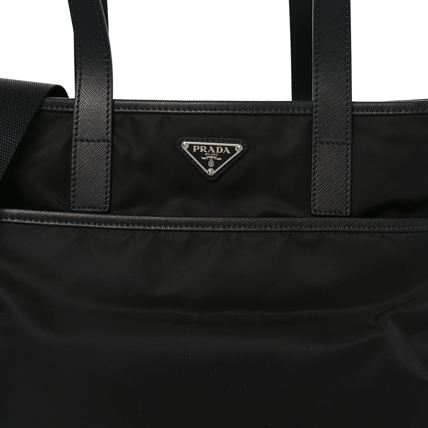 Tessuto Nylon Saffiano Tote Black