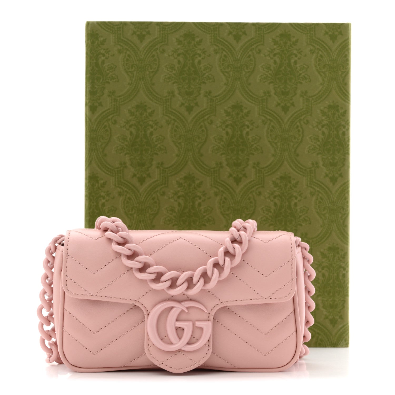 Calfskin Matelasse Monochrome GG Marmont Chain Belt Bag Perfect Pink