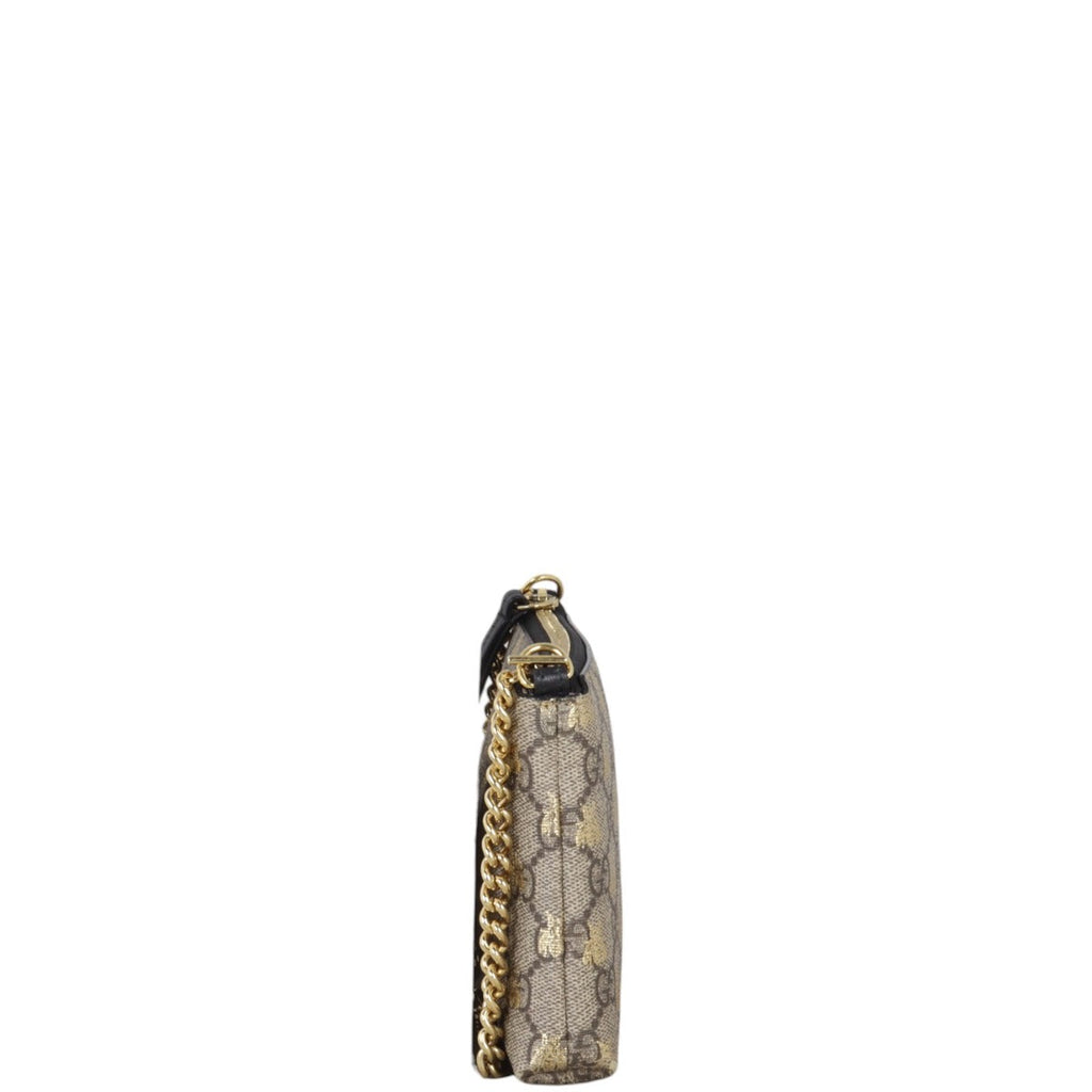 Gucci GG Supreme Monogram Bees Chain Pouch