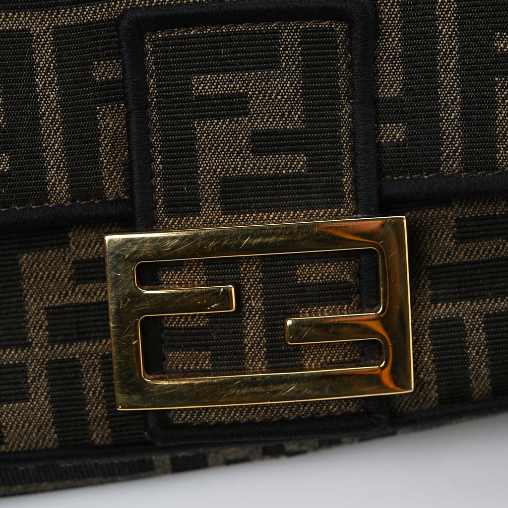 Fabric Jacquard FF 1974 Medium Baguette Tobacco Moro Black