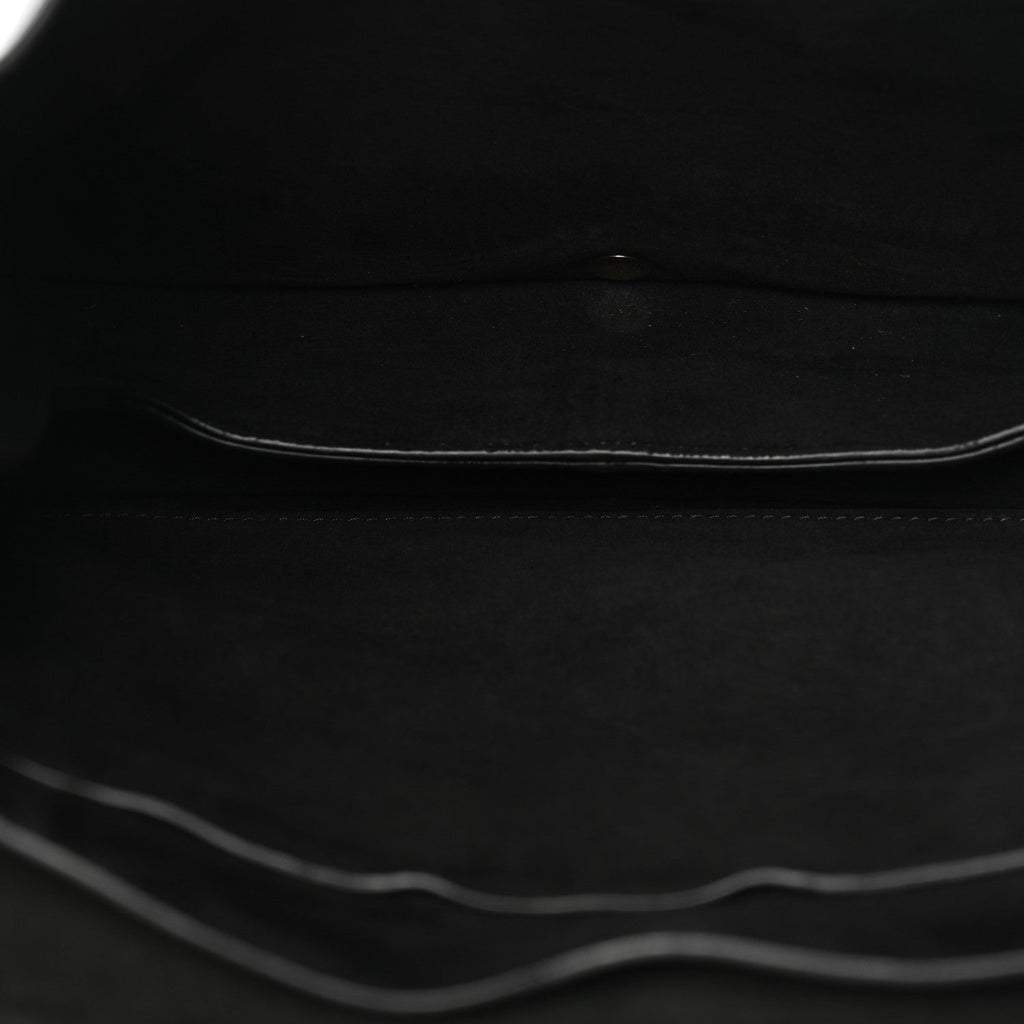 Shiny Lambskin Soft Triomphe Besace Bag Black
