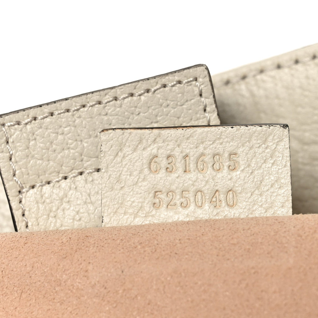 GG Supreme Monogram Textured Dollar Calfskin Web Medium Ophidia Shopping Tote Beige Ebony Mystic White