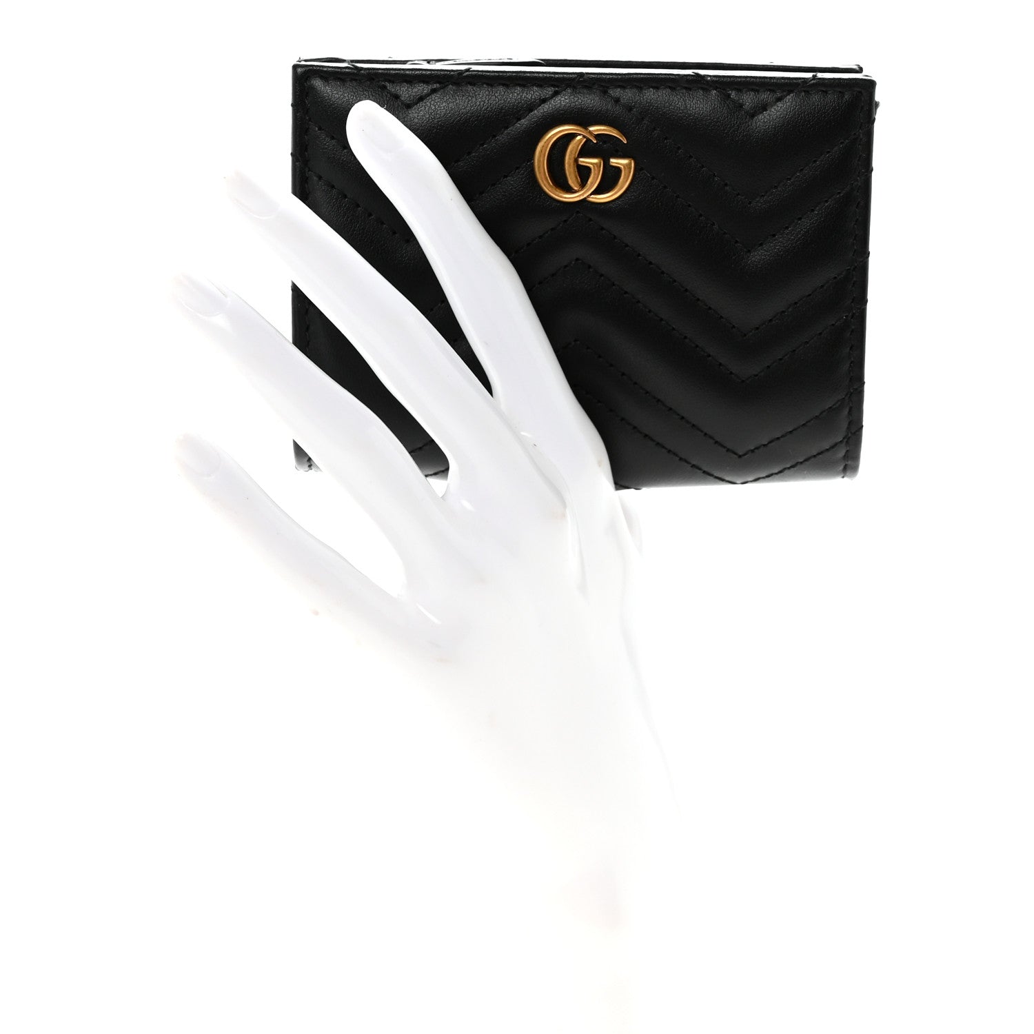 Calfskin Matelasse GG Marmont  Case Wallet Black
