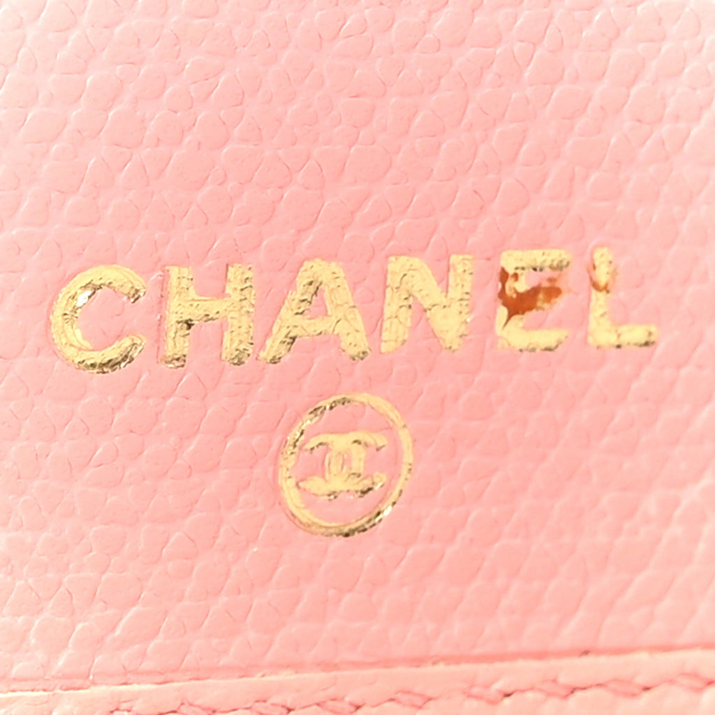 Caviar CC Button Bi-Fold Wallet Pink