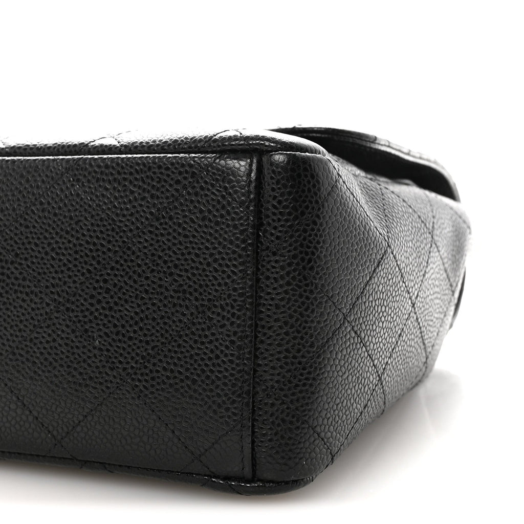 Caviar Quilted Maxi Double Flap Black