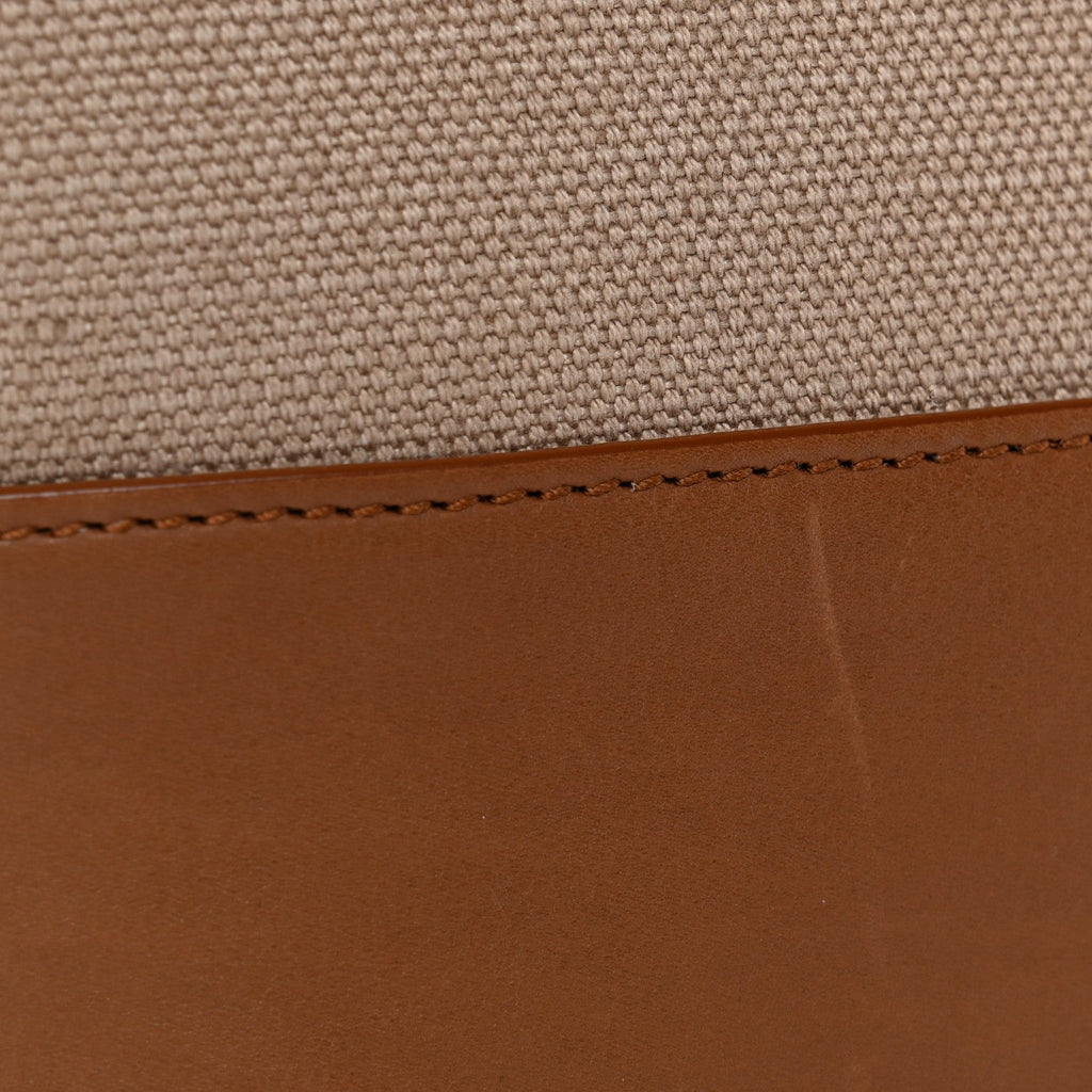 Smooth Calfskin Canvas Y Small Bucket Bag White Camel