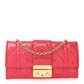 Patent Cannage Miss Dior Chain Wallet Fuchsia