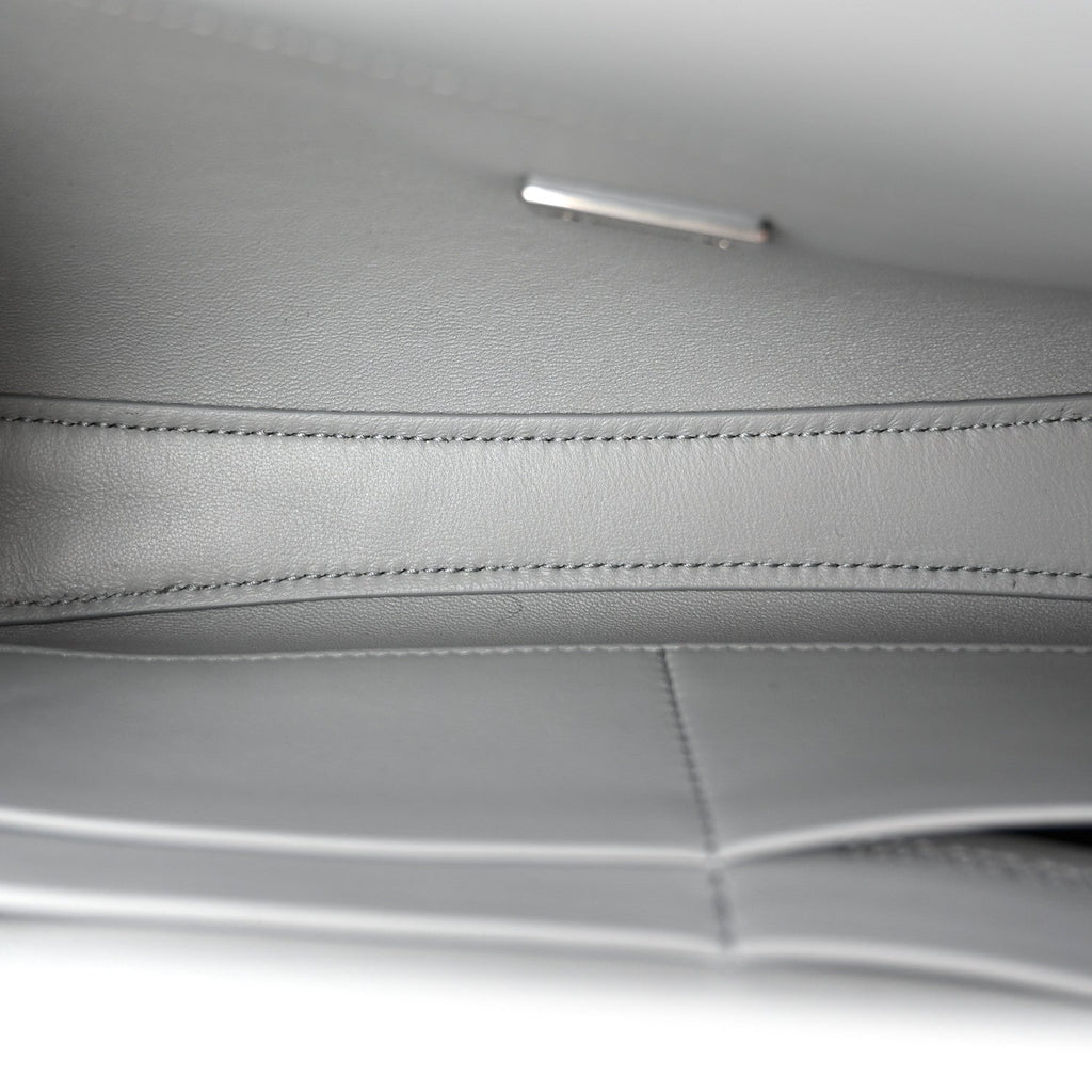 Smooth Calfskin Small Bel Air Clutch On Strap Cloud Grey