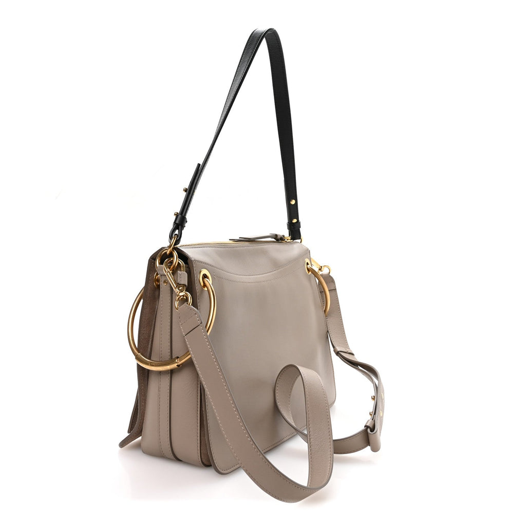 Calfskin Suede Medium Roy Bag Motty Grey