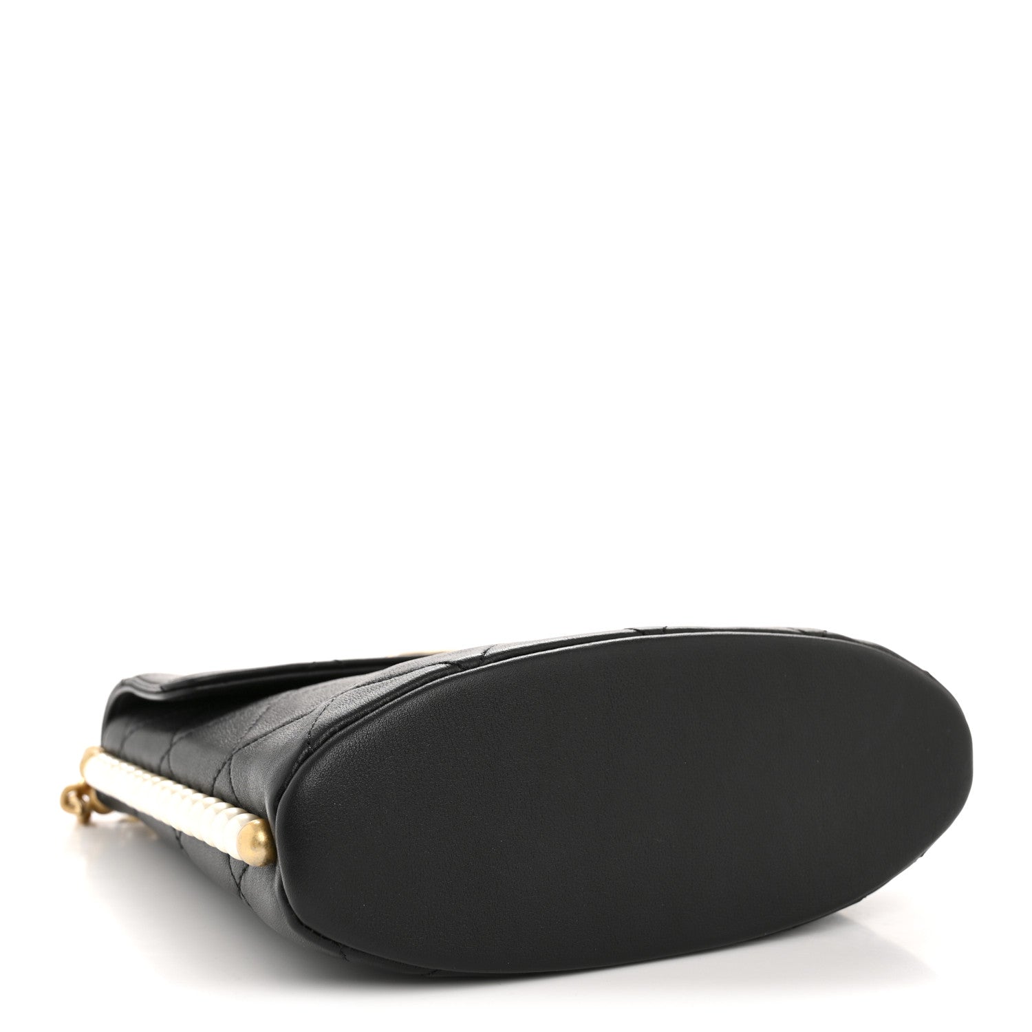 Calfskin Quilted Pearl Small About Pearls Hobo Bag Black