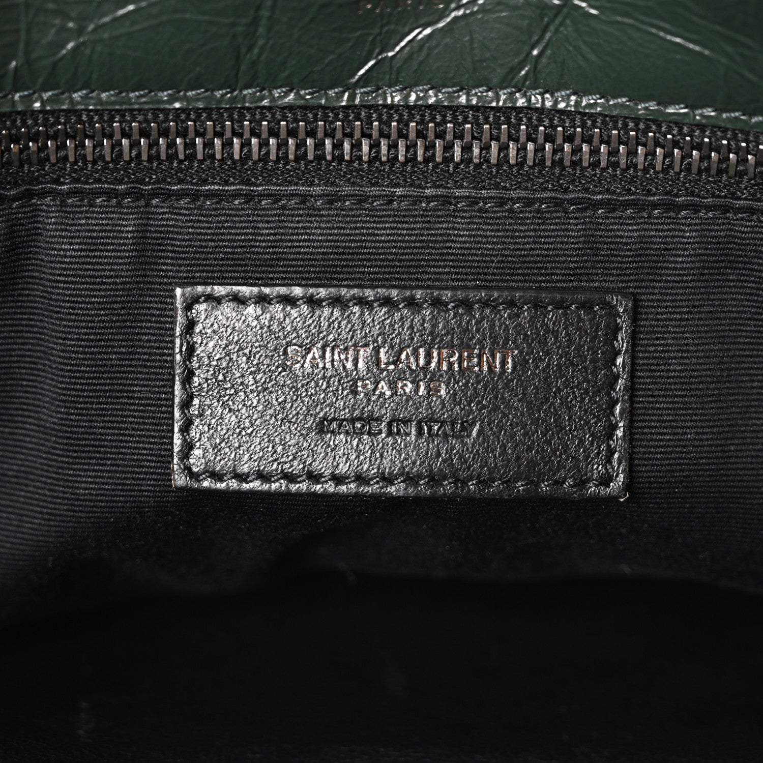Crinkled Calfskin Matelasse Monogram Medium Niki Chain Satchel Dark Green