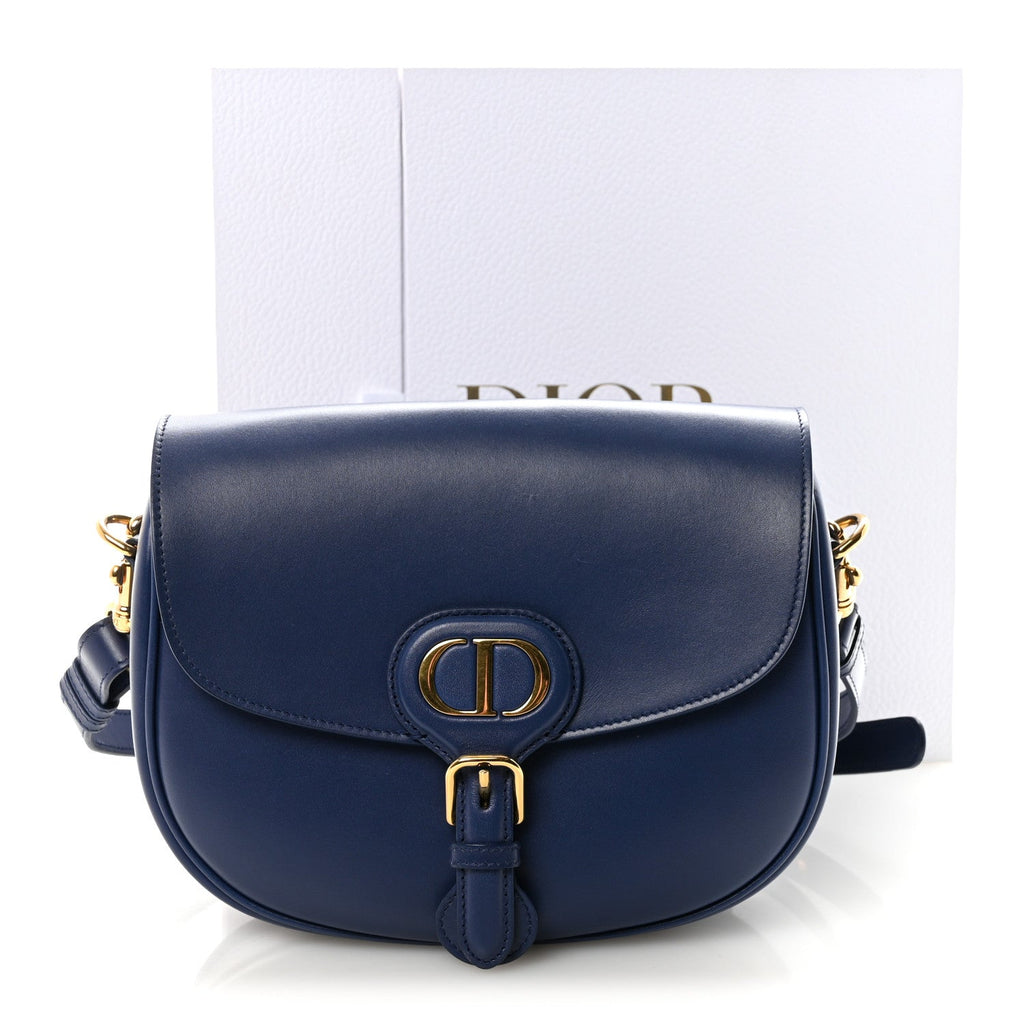Box Calfskin Medium Bobby Flap Blue