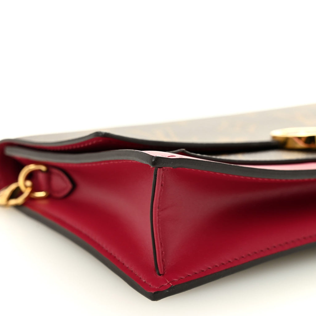 Monogram Flore Chain Wallet Fuchsia