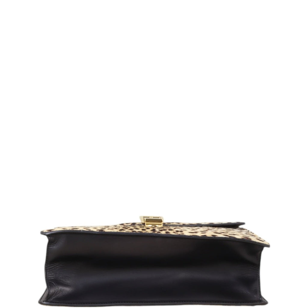 Gucci Sylvie Top Handle Medium Bag Leopard Calf Hair