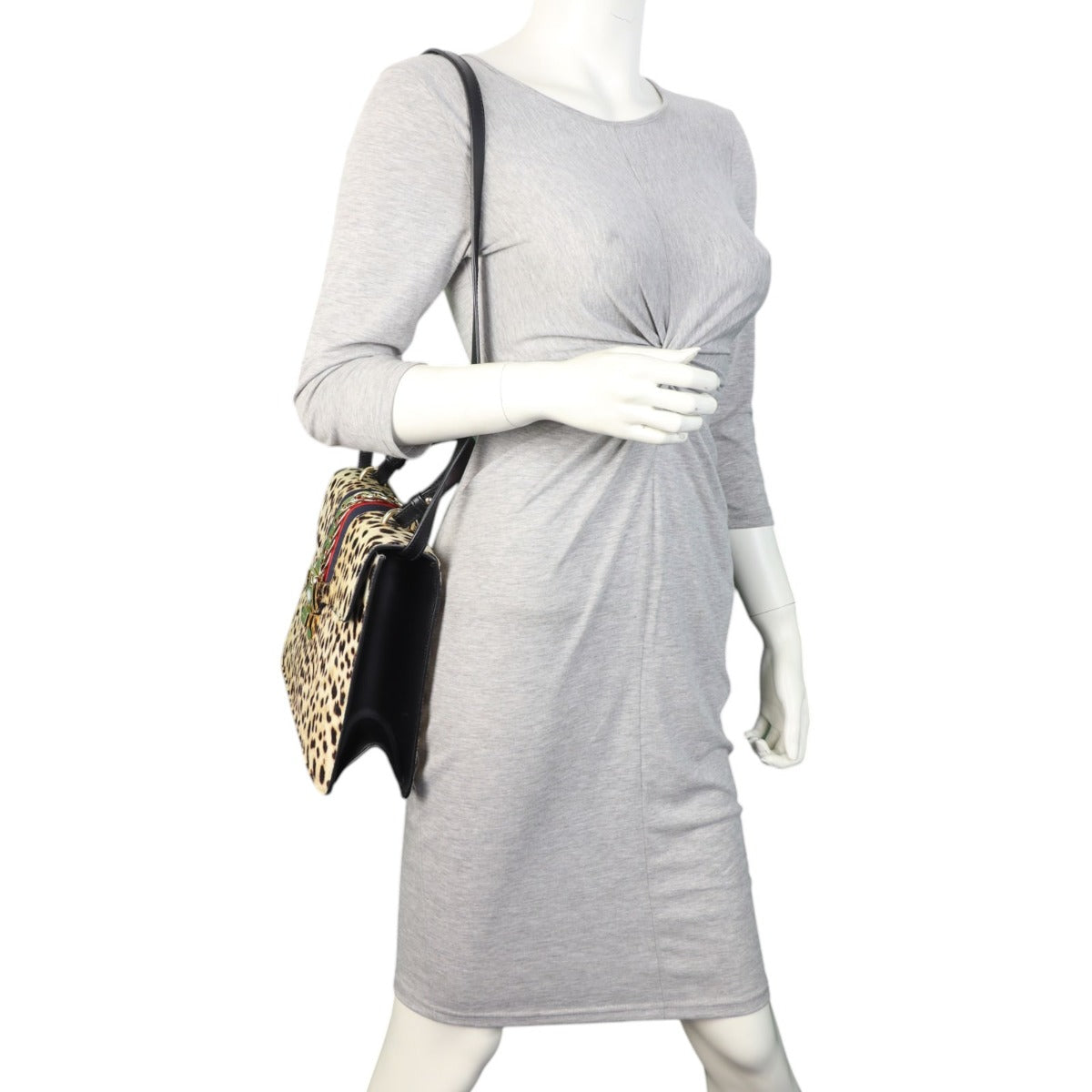 Gucci Sylvie Top Handle Medium Bag Leopard Calf Hair