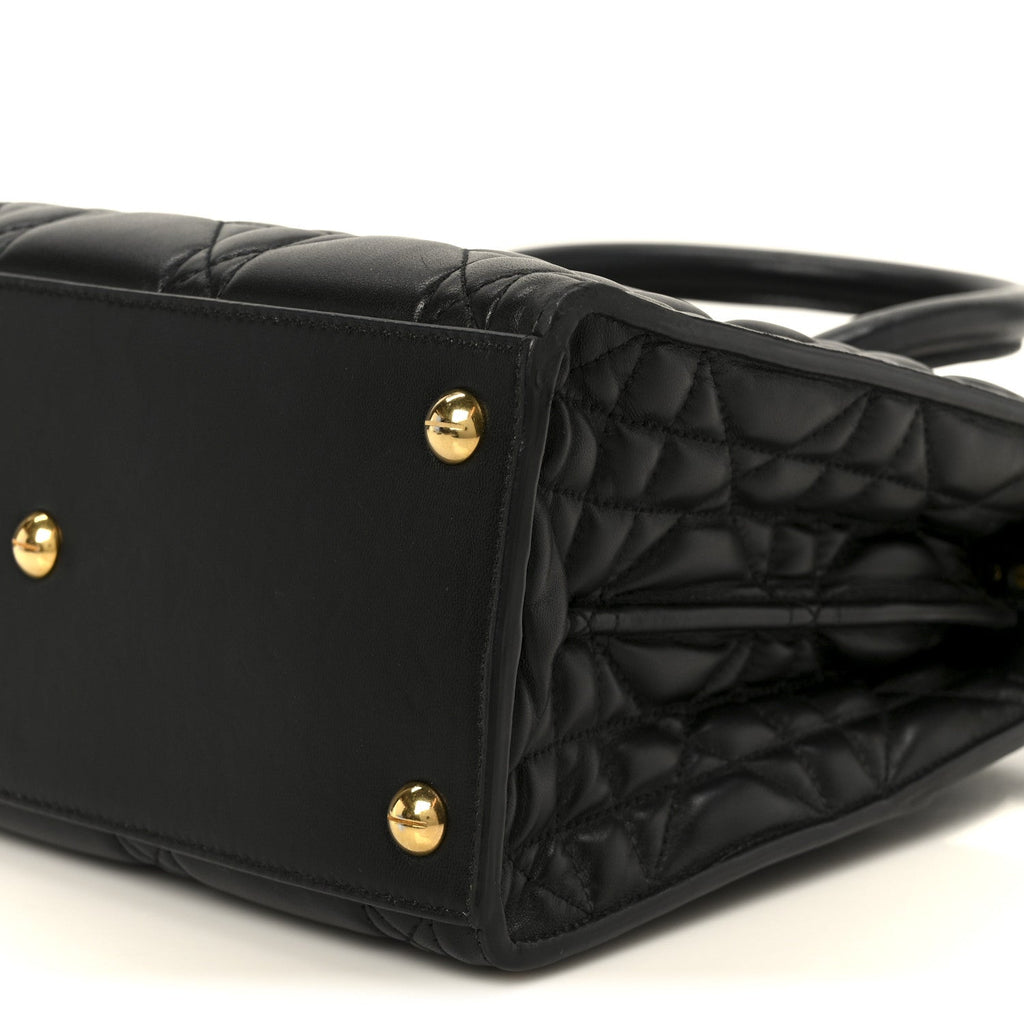 Calfskin Macrocannage Medium St. Honore Tote Black