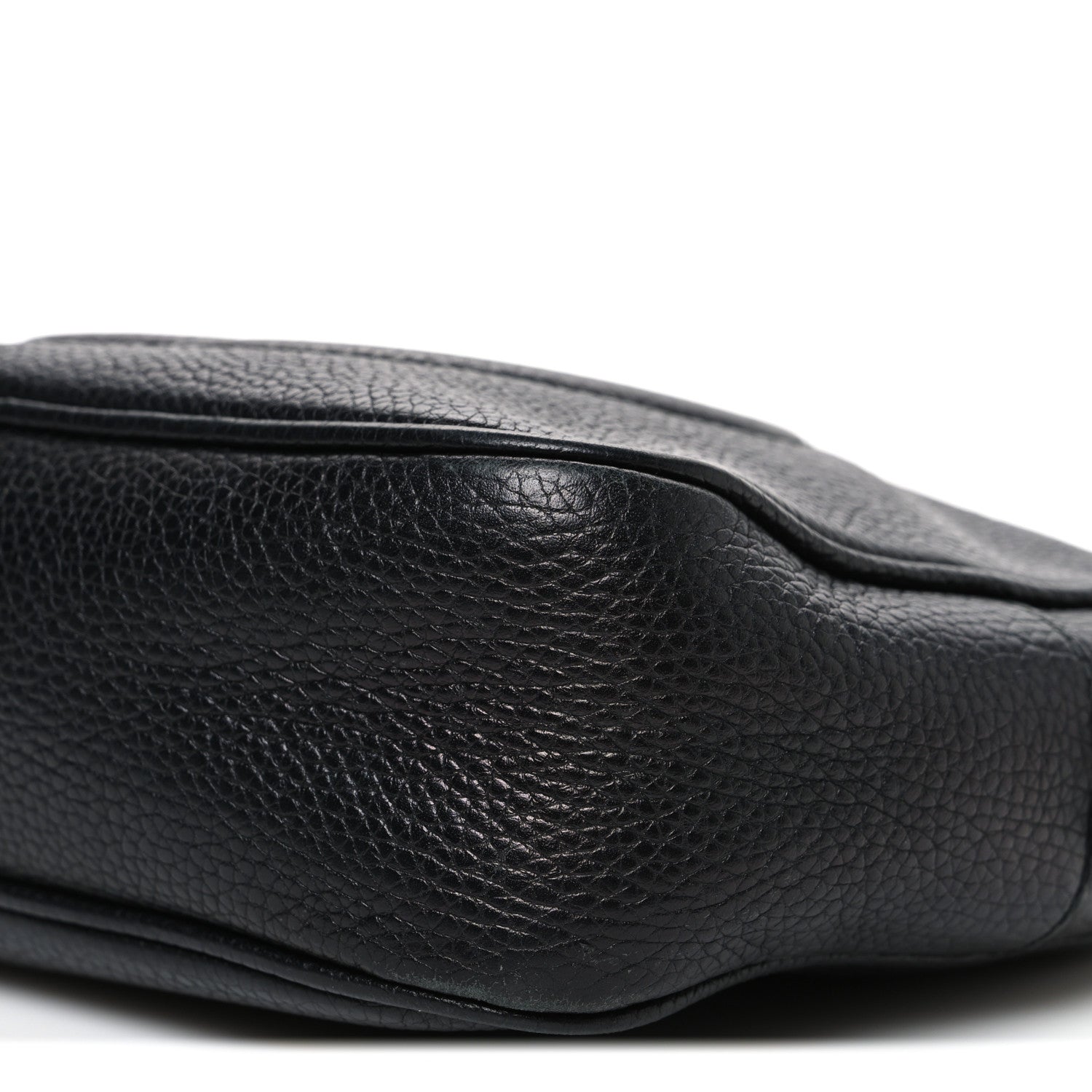 Pebbled Calfskin Small Soho Disco Bag Black