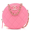 Caviar Quilted Gripoix CC Round Clutch With Chain Pink