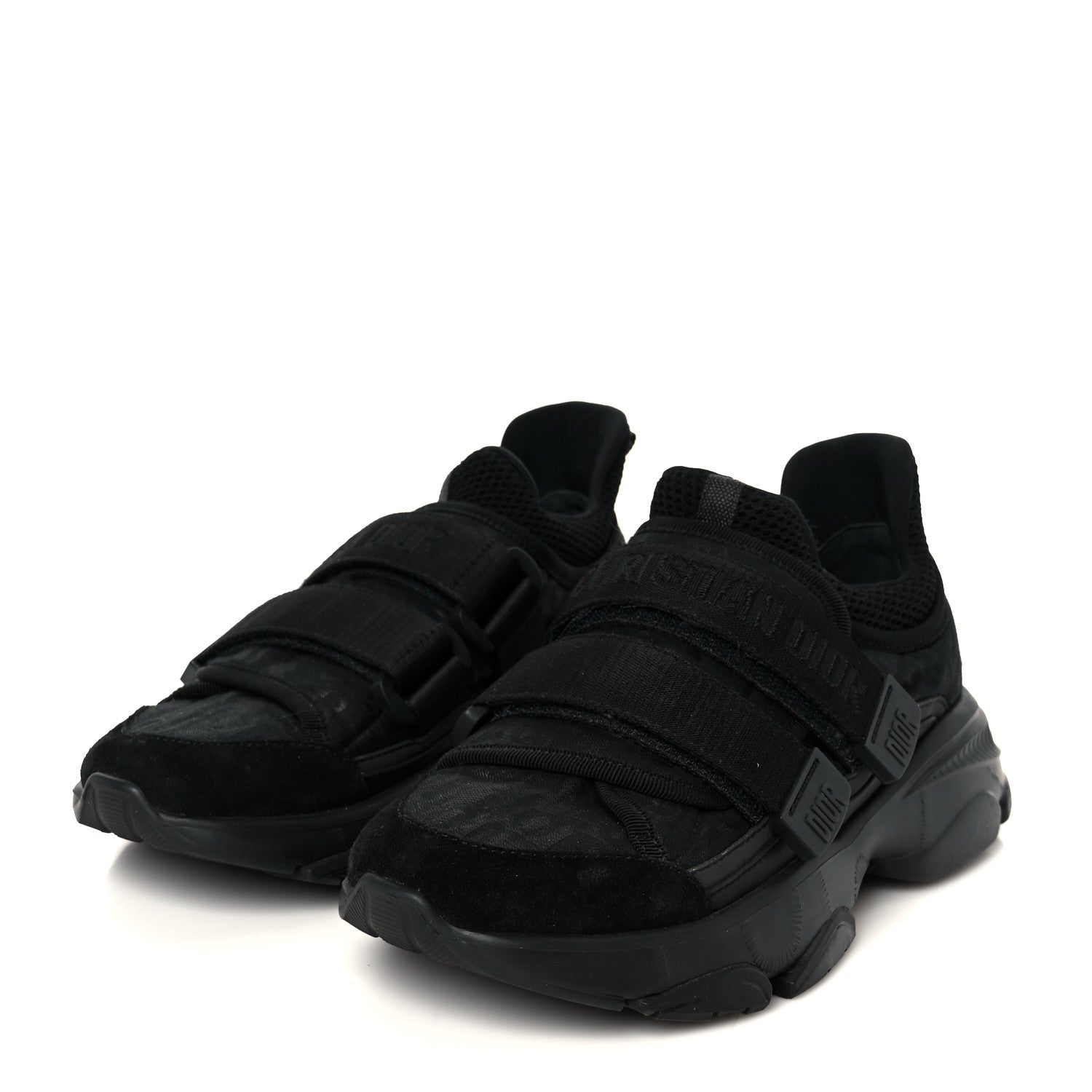 Shiny Oblique Technical Fabric Nylon Womens D-Wander Sneakers 35.5 Black