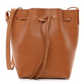 Vegetable Tanned Calfskin Mini Bucket Bag Cammello Rosa