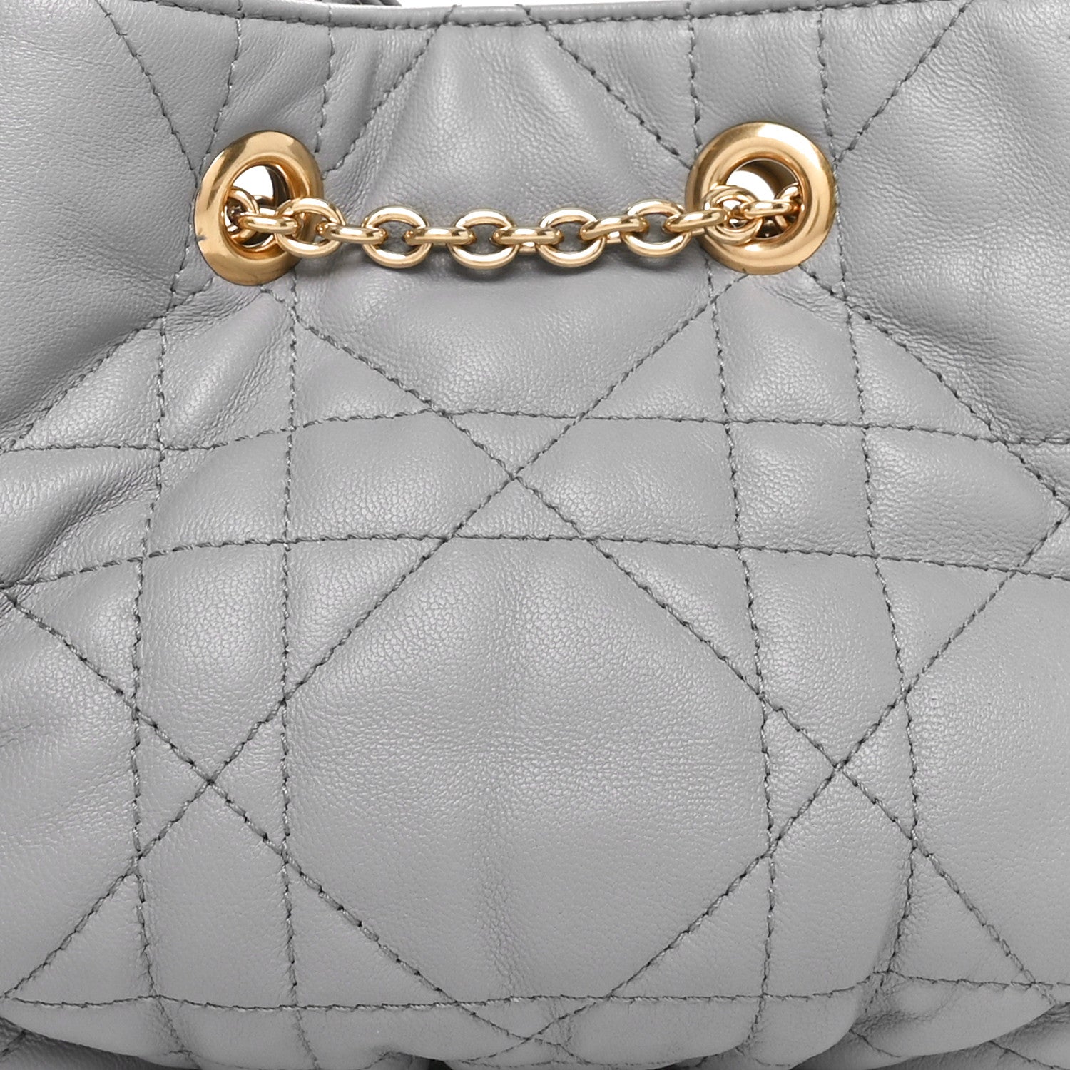 Lambskin Supple Macrocannage Small Ammi Bag Grey