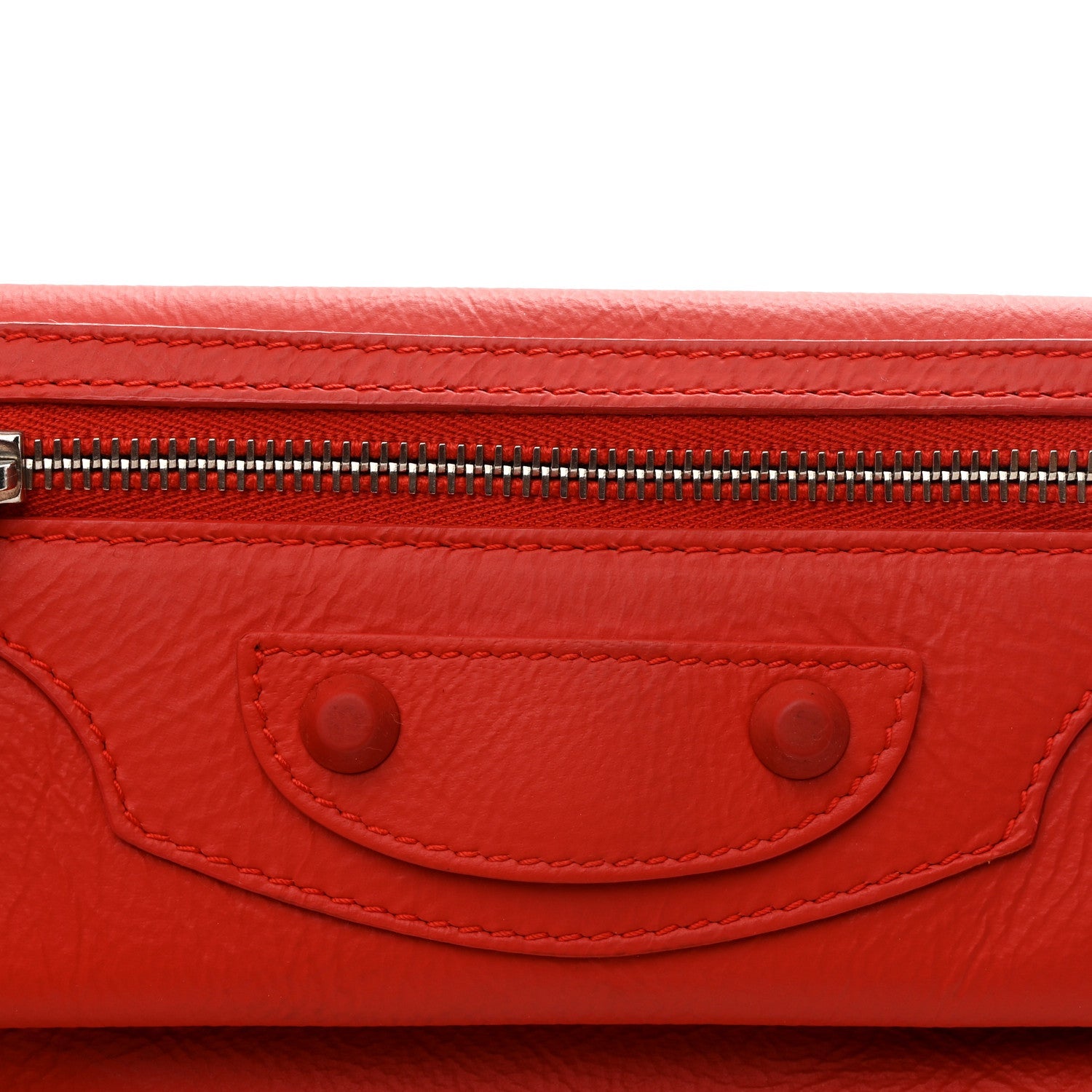 Matte Goatskin Rubber Covered Classic Hardware Envelope Clutch Rouge Ambre