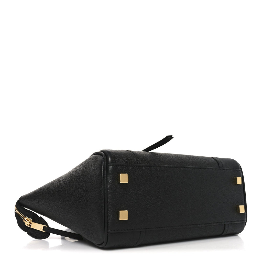 Supple Shiny Lambskin Little New Luggage Black