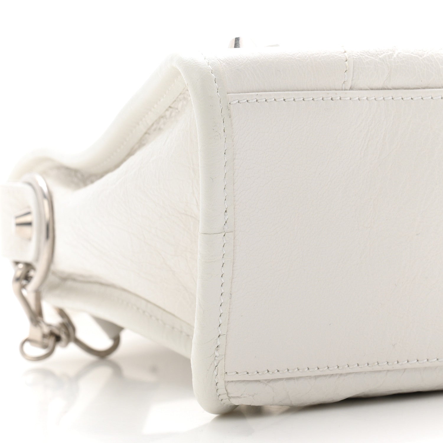Agneau Arena Silver Hardware Small Le City Optic White