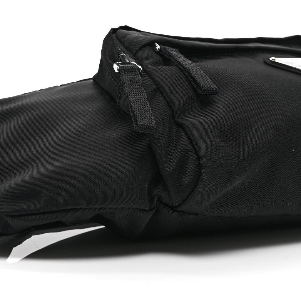 Tessuto Nylon Double Pocket Belt Bag Black