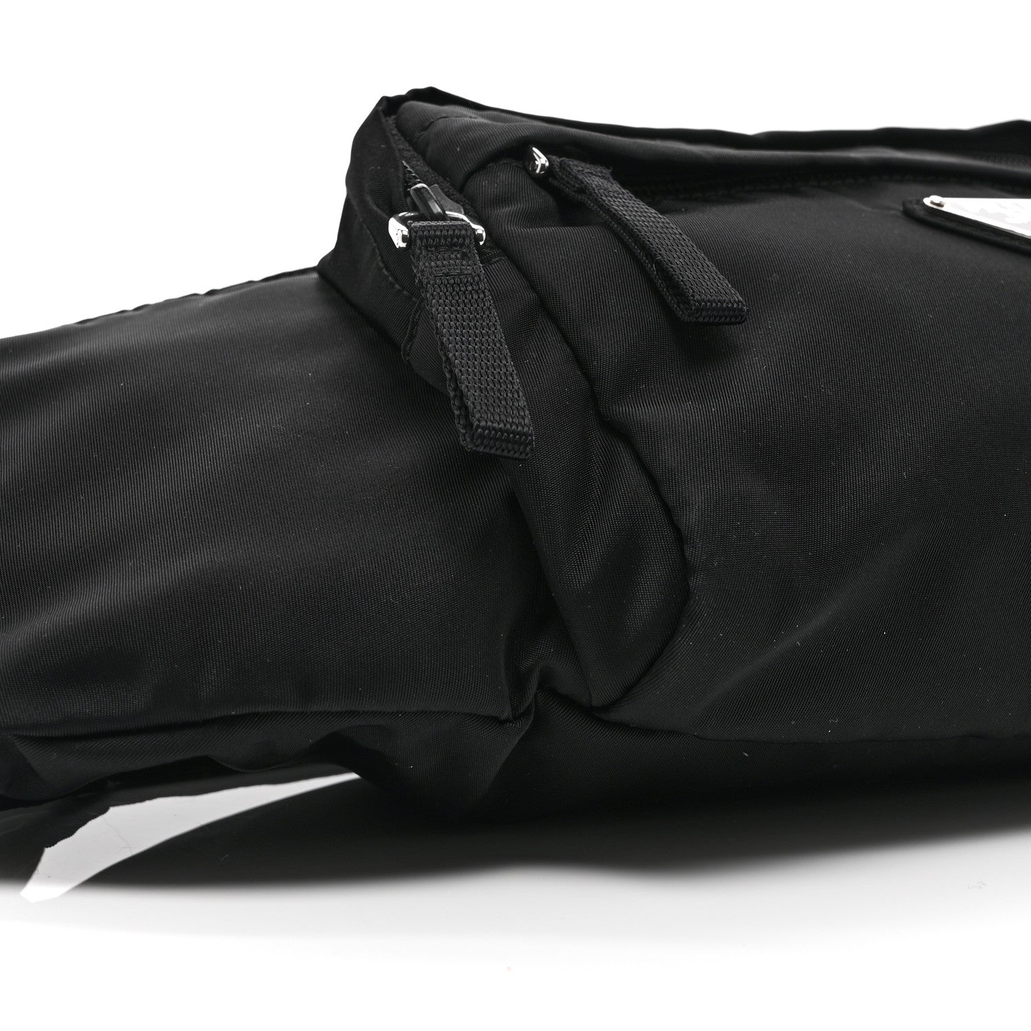 Tessuto Nylon Double Pocket Belt Bag Black