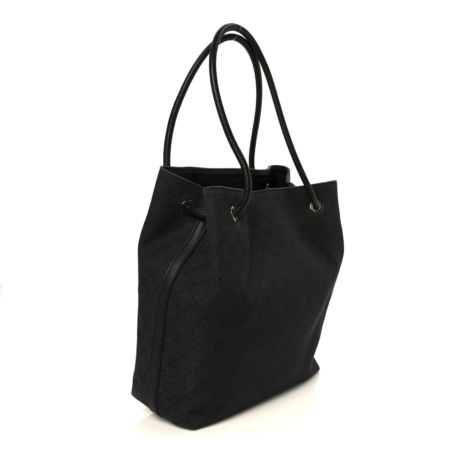 Canvas Monogram Gifford Shopping Tote Black