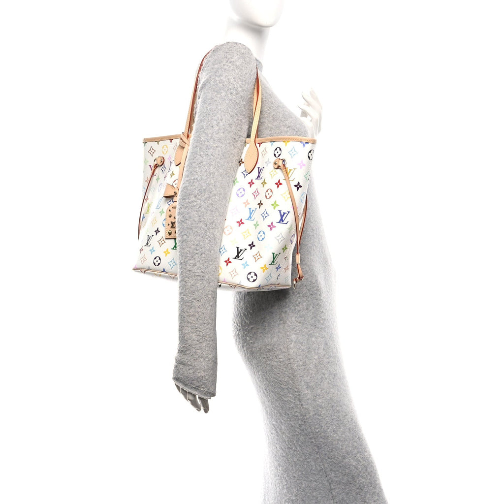 LV X TM Monogram Multicolor Neverfull MM White
