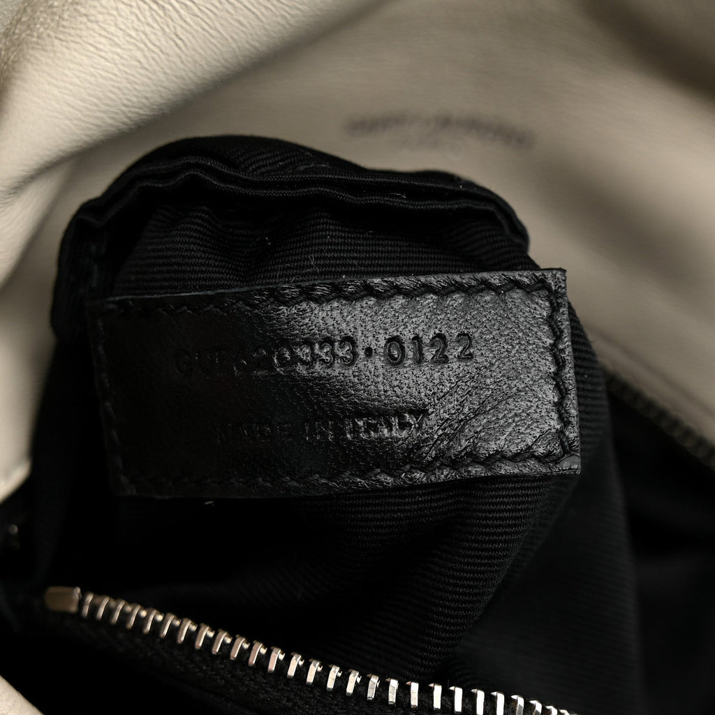 Lambskin Quilted Toy Loulou Puffer Monogram Chain Satchel Crema Soft