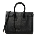 Python Calfskin Embossed Small Sac de Jour Black