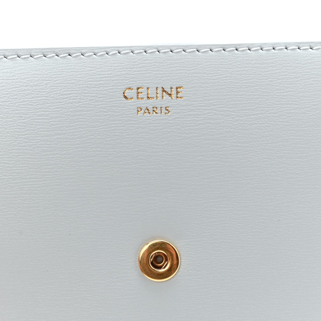 Shiny Calfskin Small Triomphe Wallet Soft Blue