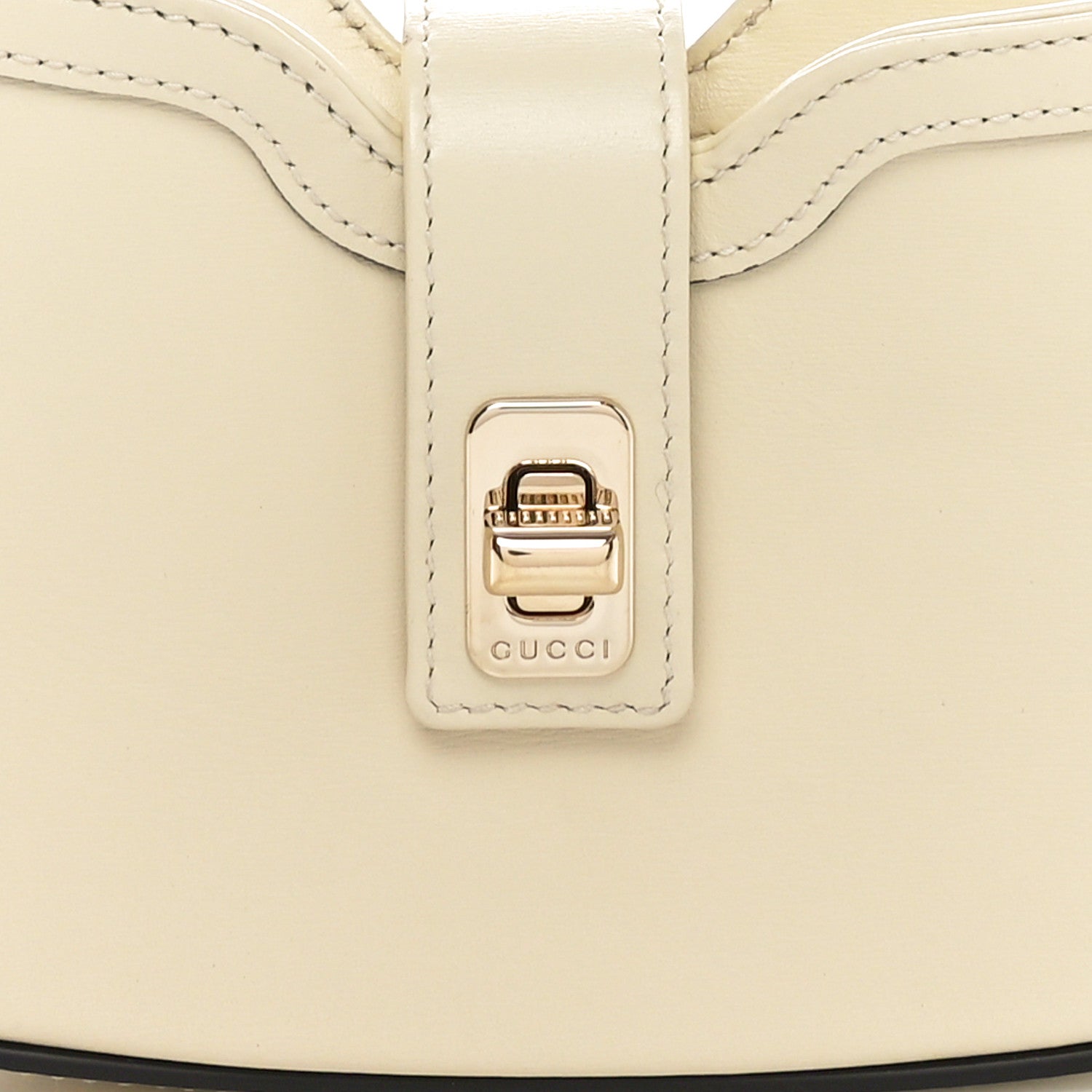 Calfskin Mini Moon Side Shoulder Bag Ivory