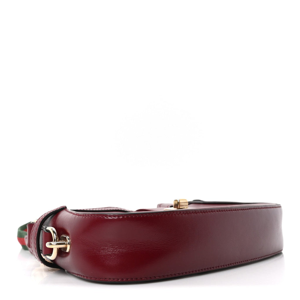 Calfskin Mini Moon Side Shoulder Bag Rosso Ancora