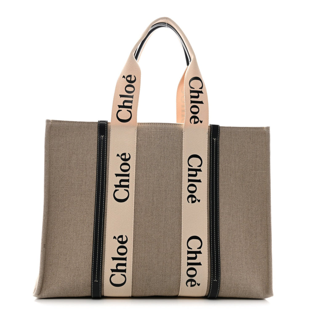 Cotton Calfskin Large Woody Ribbon Tote White Blue