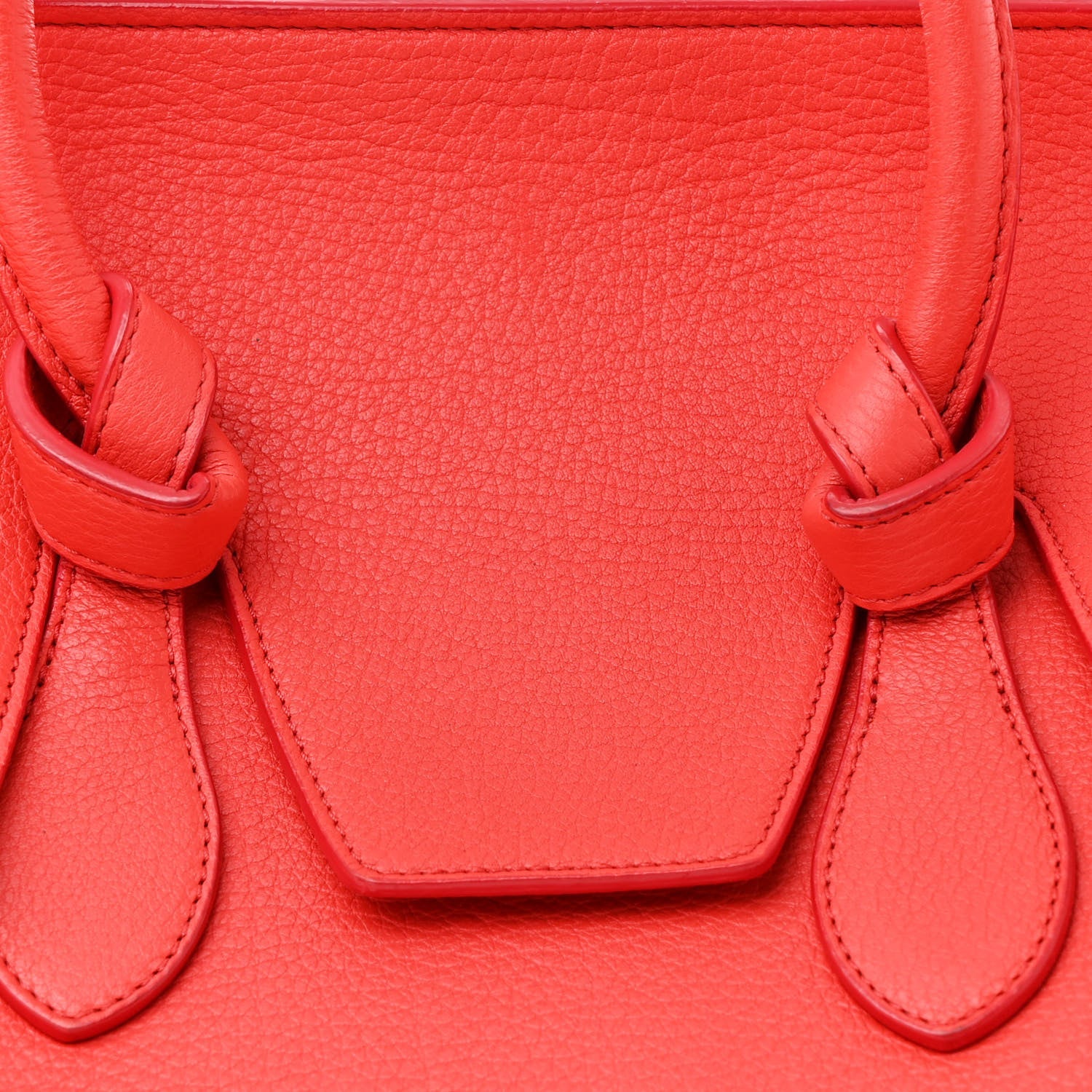 Crisped Calfskin Small Tie Knot Tote Vermillion