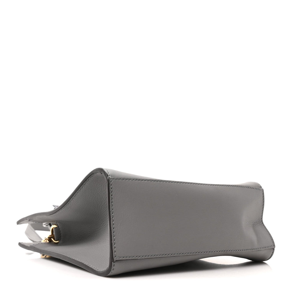 Calfskin Marmont Ribbon Top Handle Bag Deep Grey