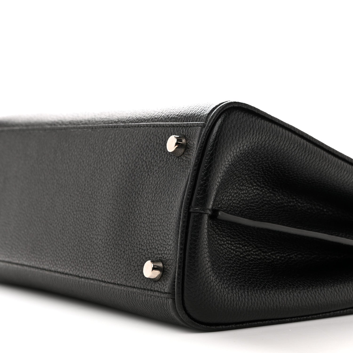 Grainy Calfskin Small Zumi Top Handle Bag Black