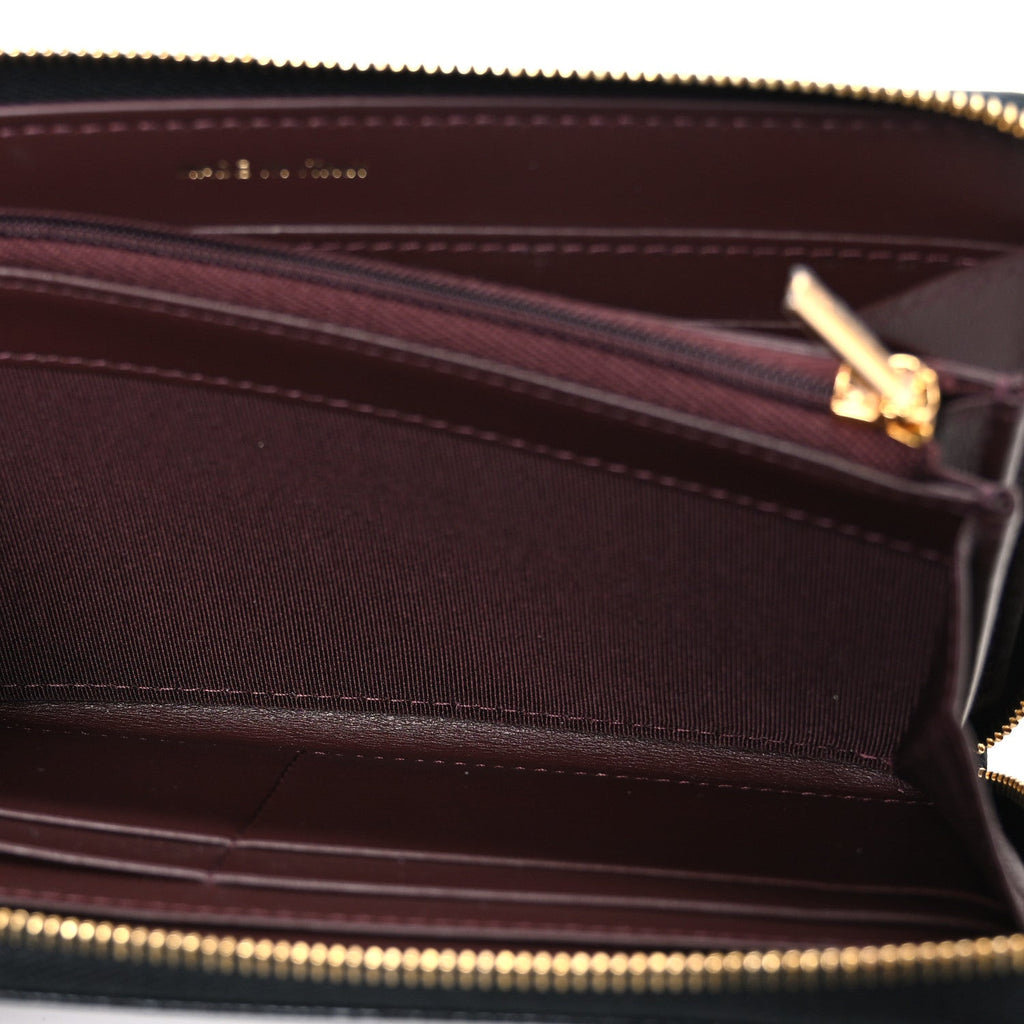 Caviar Quilted Large Gusset Zip Around Wallet Black